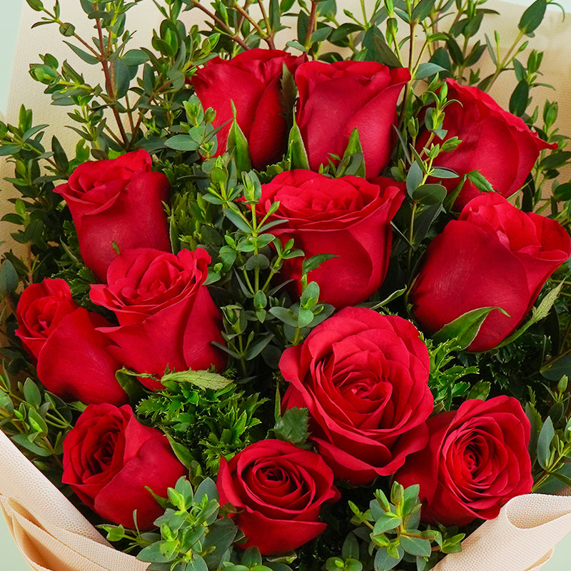 flowers_bouquet 12 Red Roses Korean Style