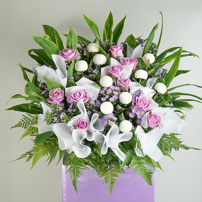 flower_stand_condolence Amethyst Condolence / Funeral Flowers