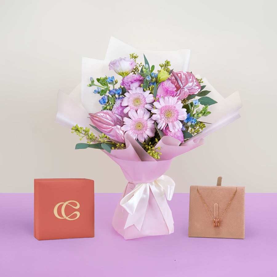 flowers_bouquet Libra's Opal + Celovis Oceane Necklace Bundle