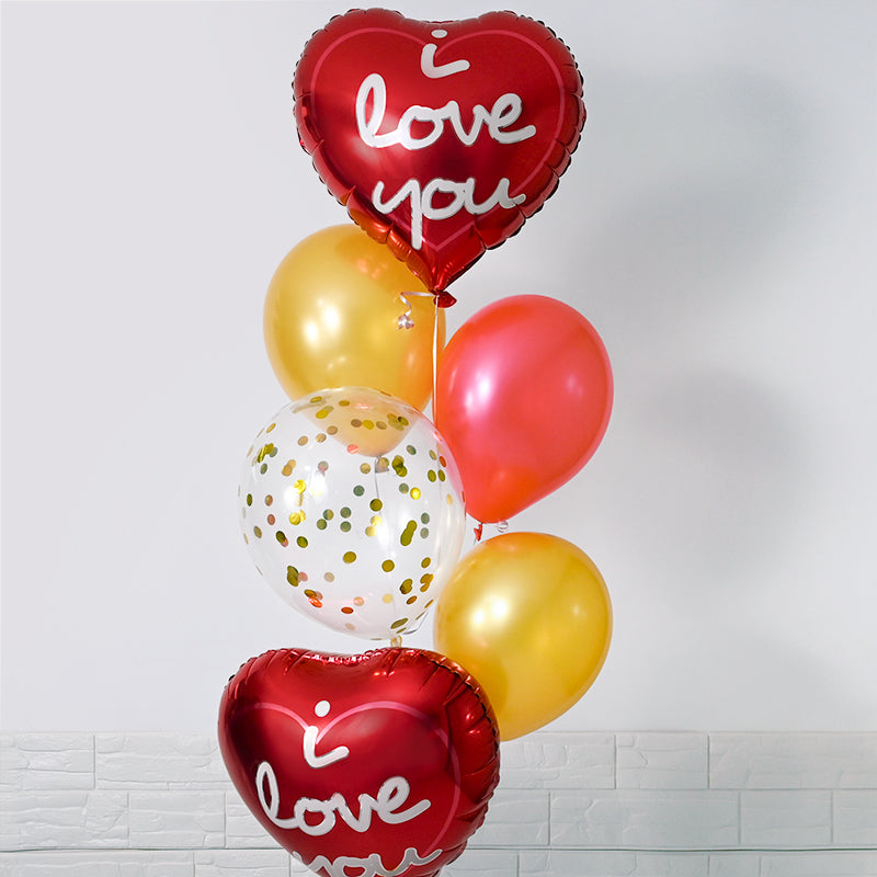 addon_balloon Love's Golden Embrace Balloon Bunch