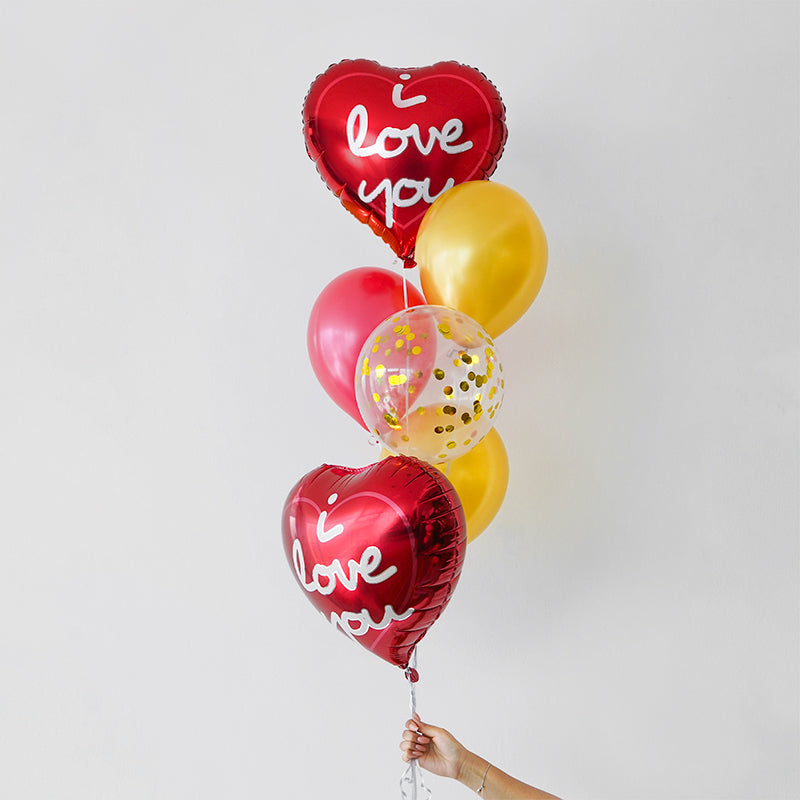 addon_balloon Love's Golden Embrace Balloon Bunch