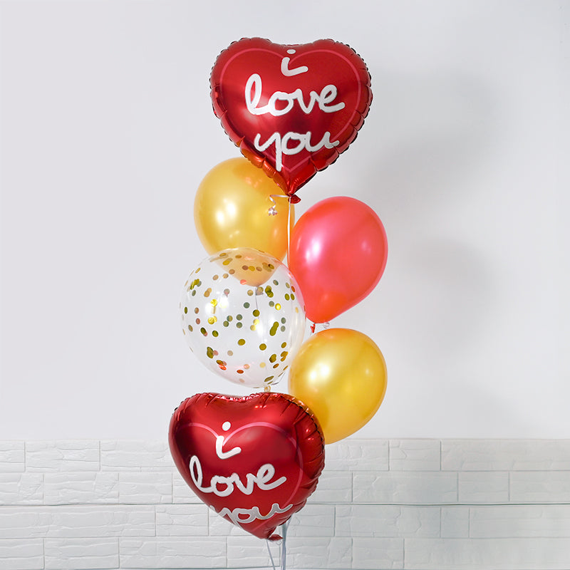 addon_balloon Love's Golden Embrace Balloon Bunch