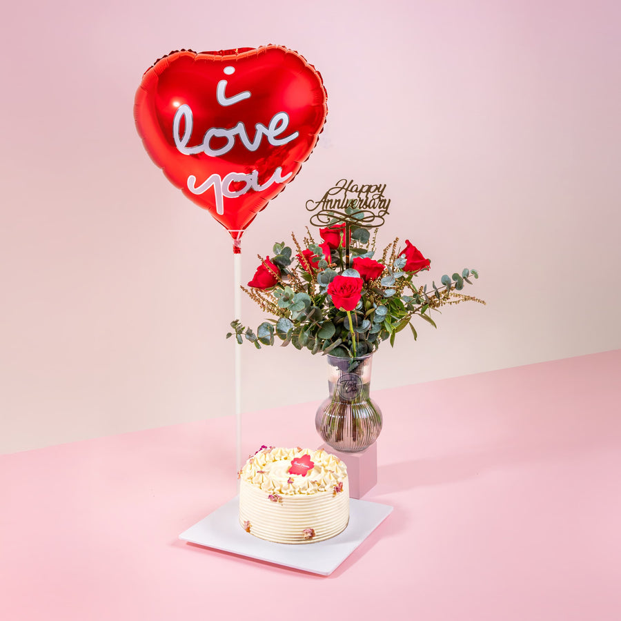 bundle_bouquet_cake_balloon Love Story Gift Set