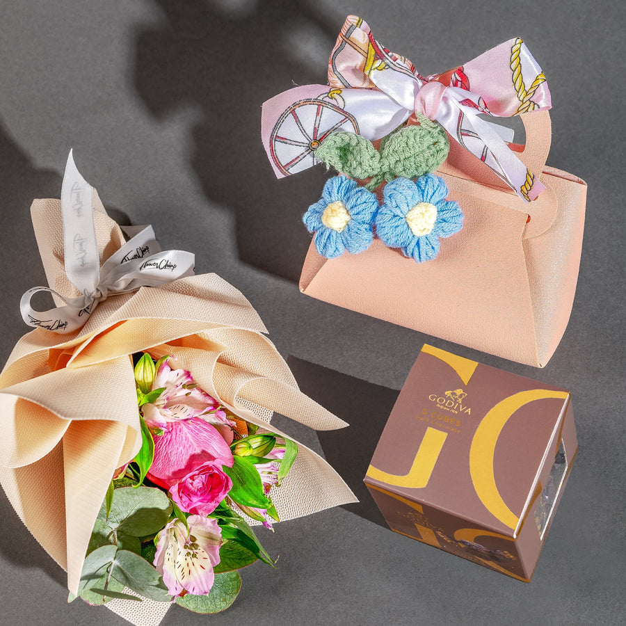 twilly_bag_set Petite Belle Gift Set (Twilly Bag With Flowers, Chocolates & Charm)