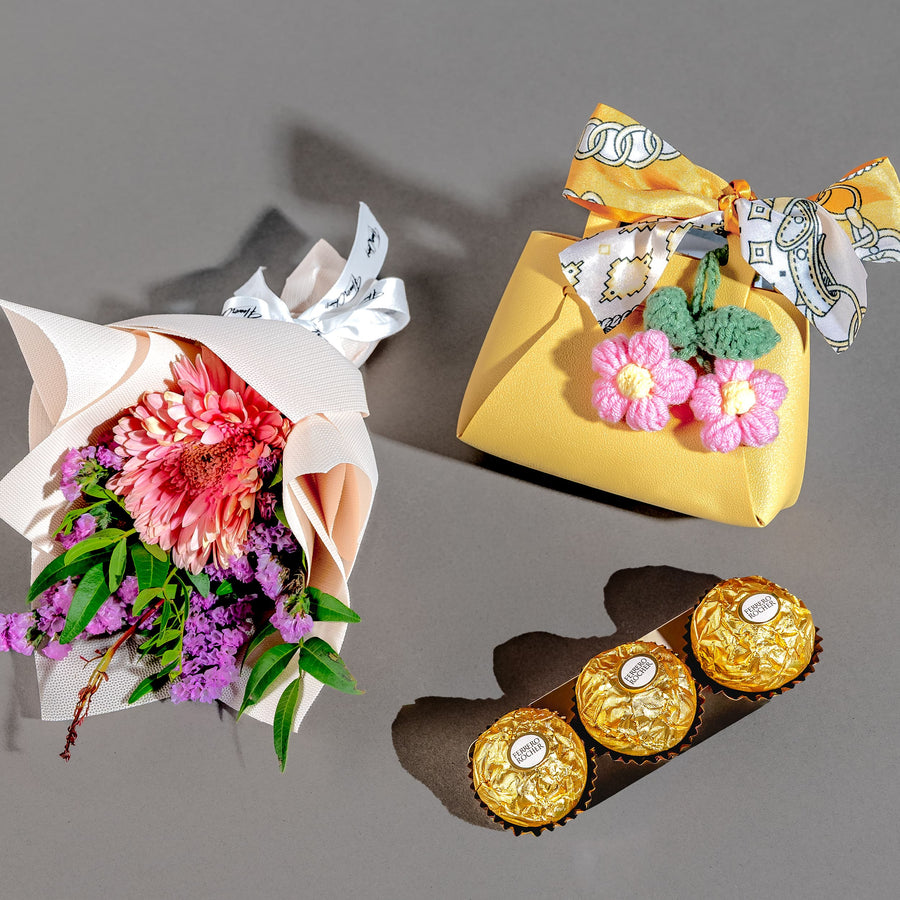 twilly_bag_set Petite Radiance Gift Set (Twilly Bag With Flowers, Chocolates & Charm)