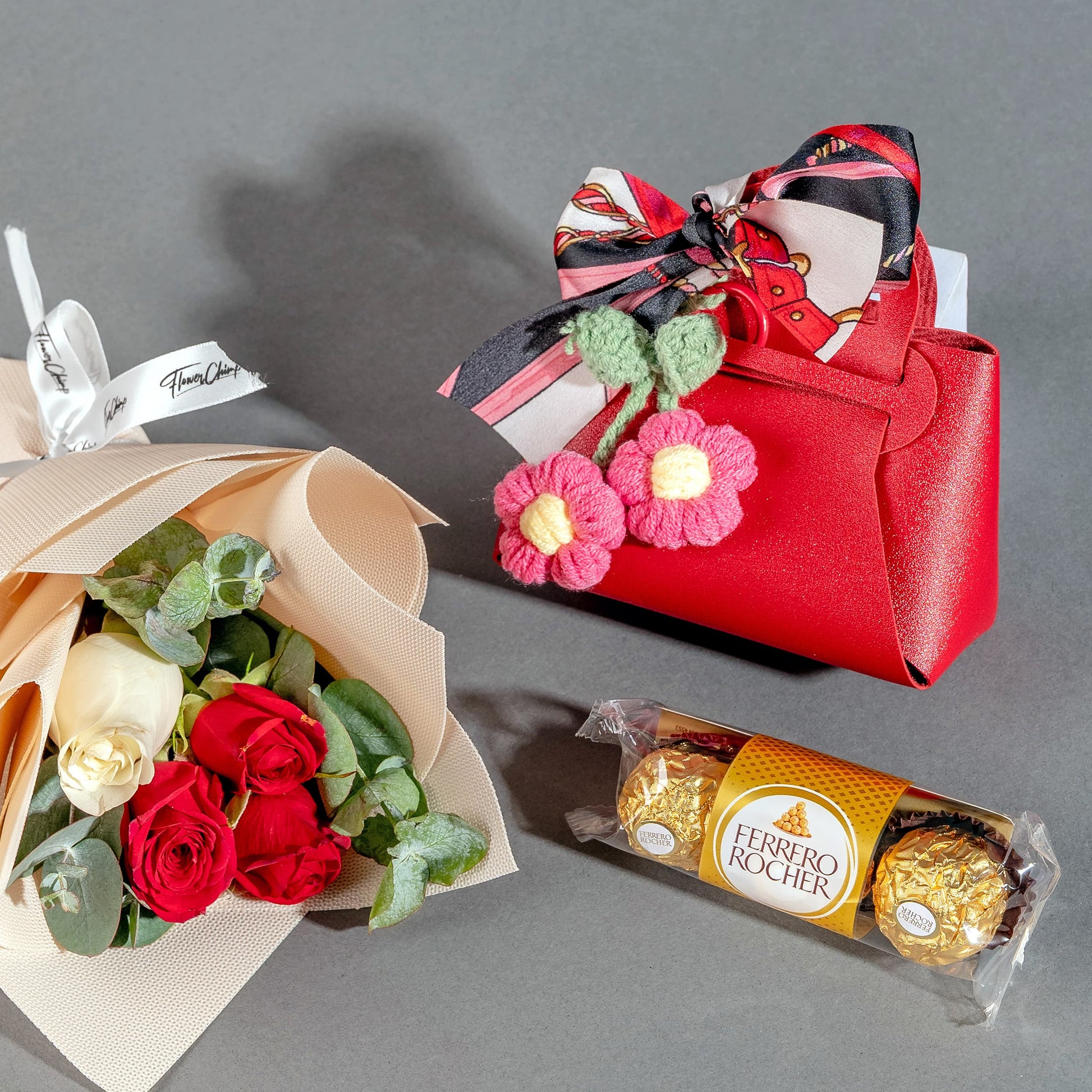 twilly_bag_set Petite Royale Gift Set (Twilly Bag With Flowers, Chocolates & Charm)